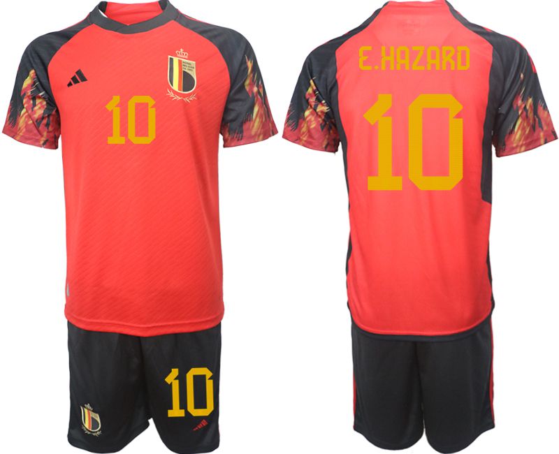 Men 2022 World Cup National Team Belgium home red #10 Soccer Jerseys->->Soccer Club Jersey